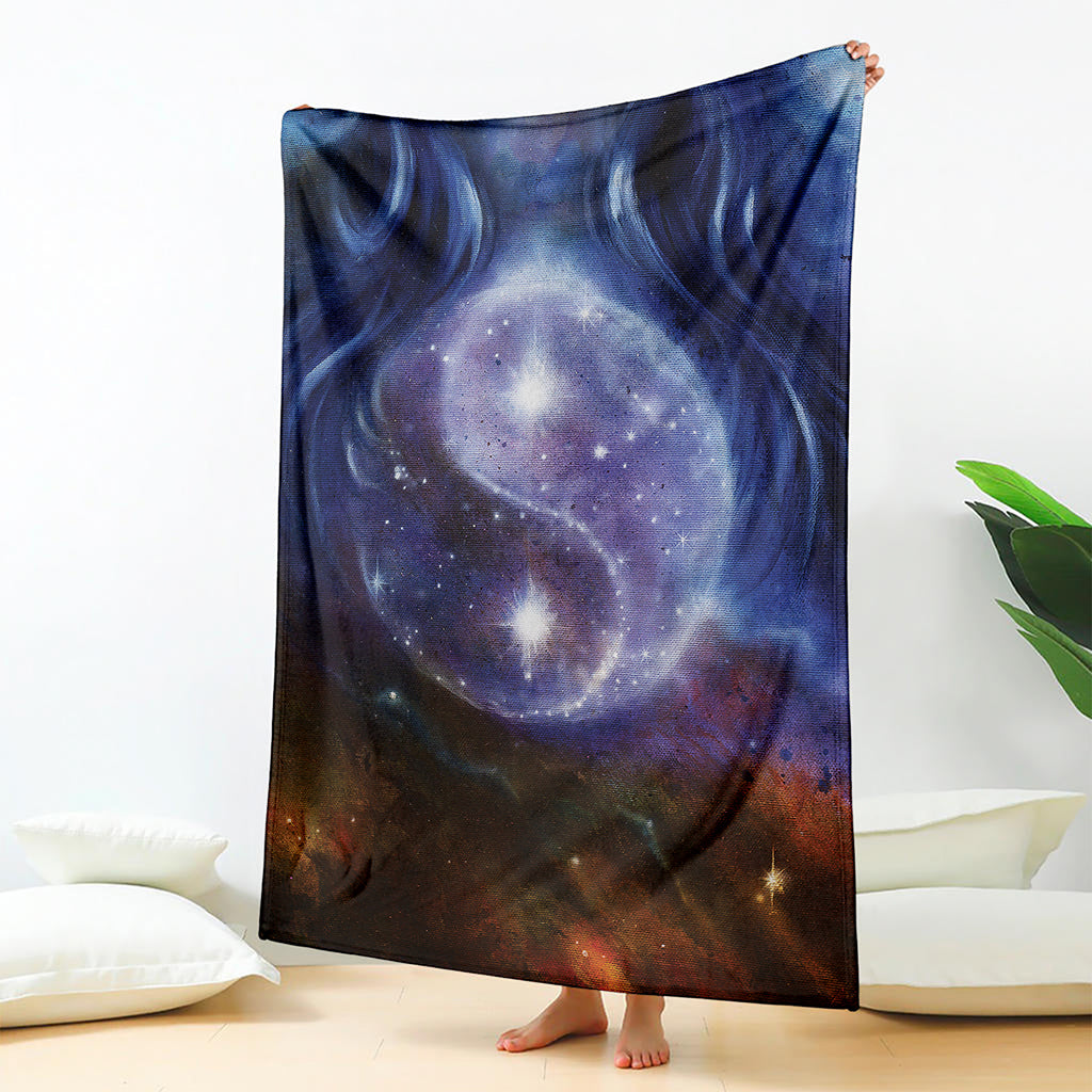 Woman Space Yin Yang Painting Print Blanket