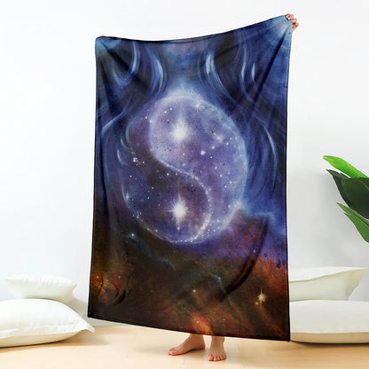 Woman Space Yin Yang Painting Print Blanket