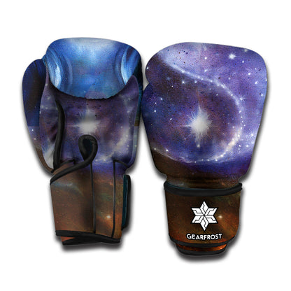 Woman Space Yin Yang Painting Print Boxing Gloves