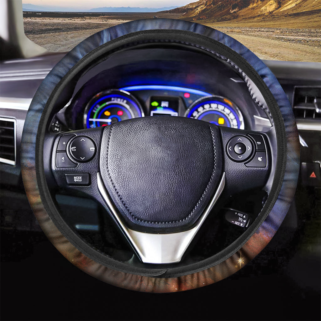 Woman Space Yin Yang Painting Print Car Steering Wheel Cover