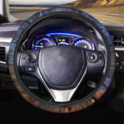 Woman Space Yin Yang Painting Print Car Steering Wheel Cover