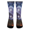 Woman Space Yin Yang Painting Print Crew Socks