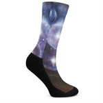 Woman Space Yin Yang Painting Print Crew Socks