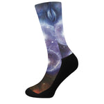 Woman Space Yin Yang Painting Print Crew Socks