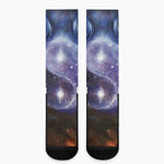 Woman Space Yin Yang Painting Print Crew Socks