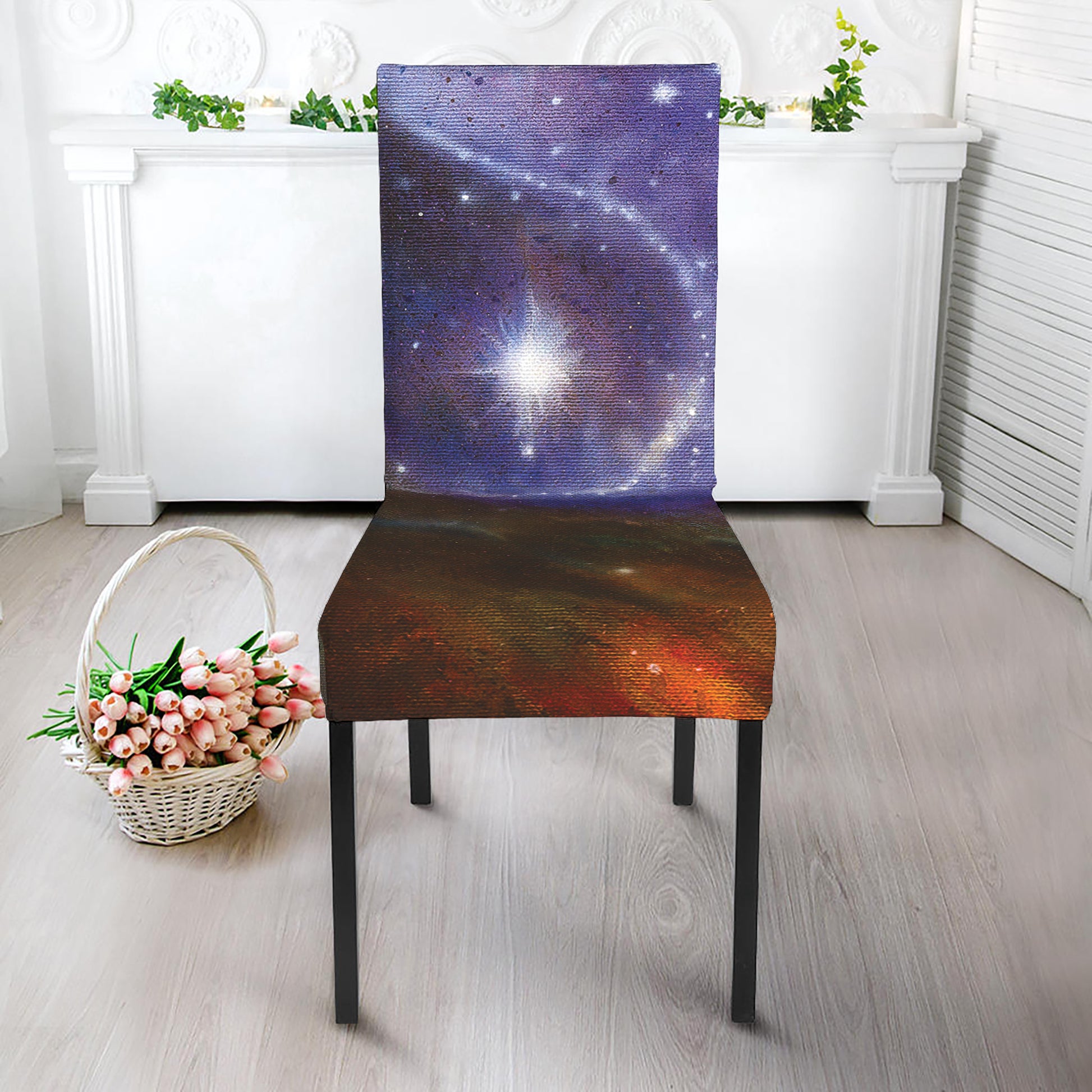 Woman Space Yin Yang Painting Print Dining Chair Slipcover