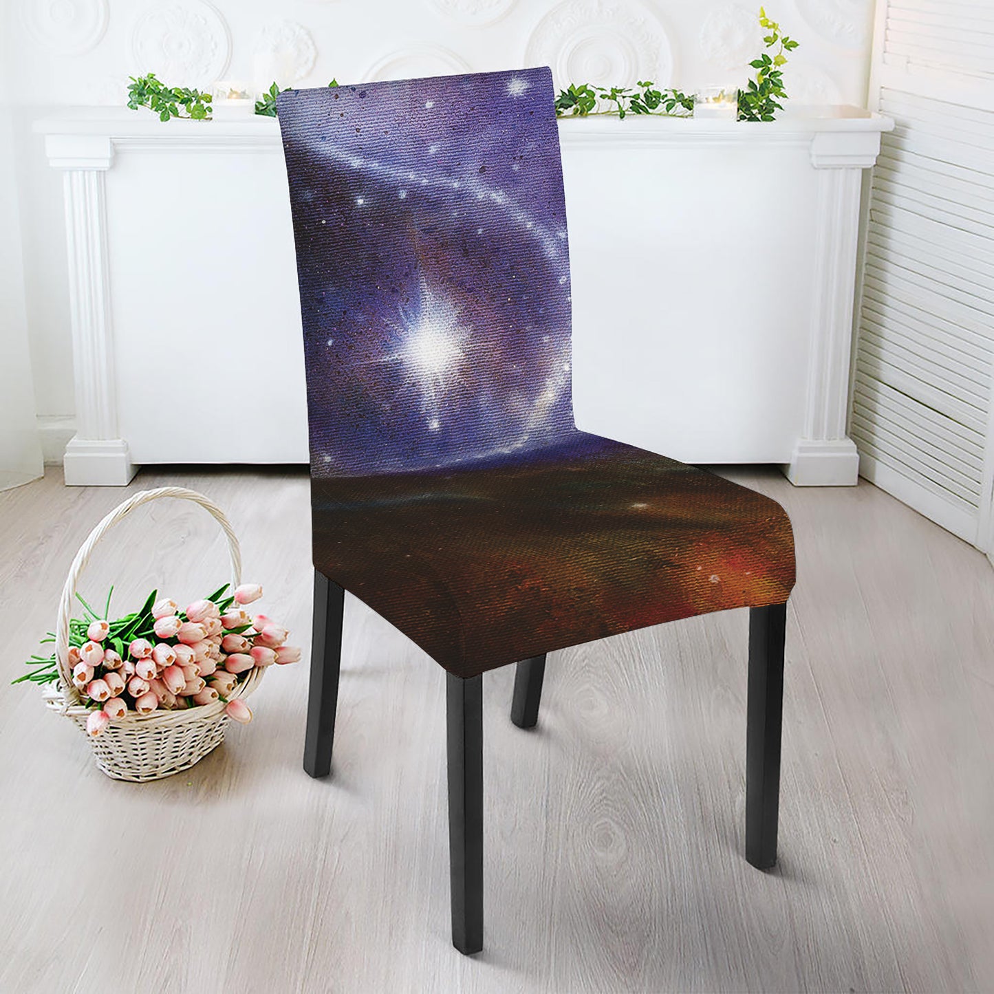 Woman Space Yin Yang Painting Print Dining Chair Slipcover