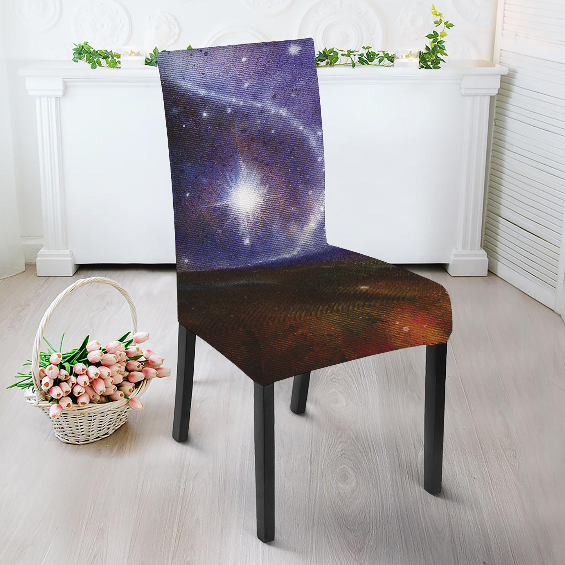 Woman Space Yin Yang Painting Print Dining Chair Slipcover