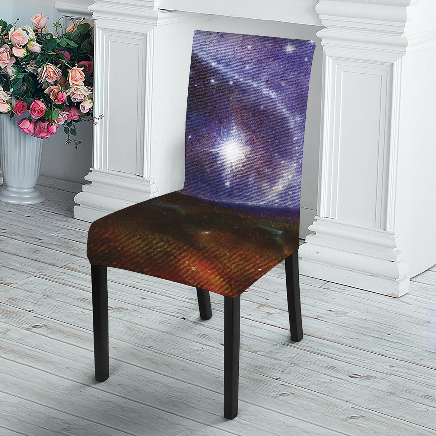 Woman Space Yin Yang Painting Print Dining Chair Slipcover