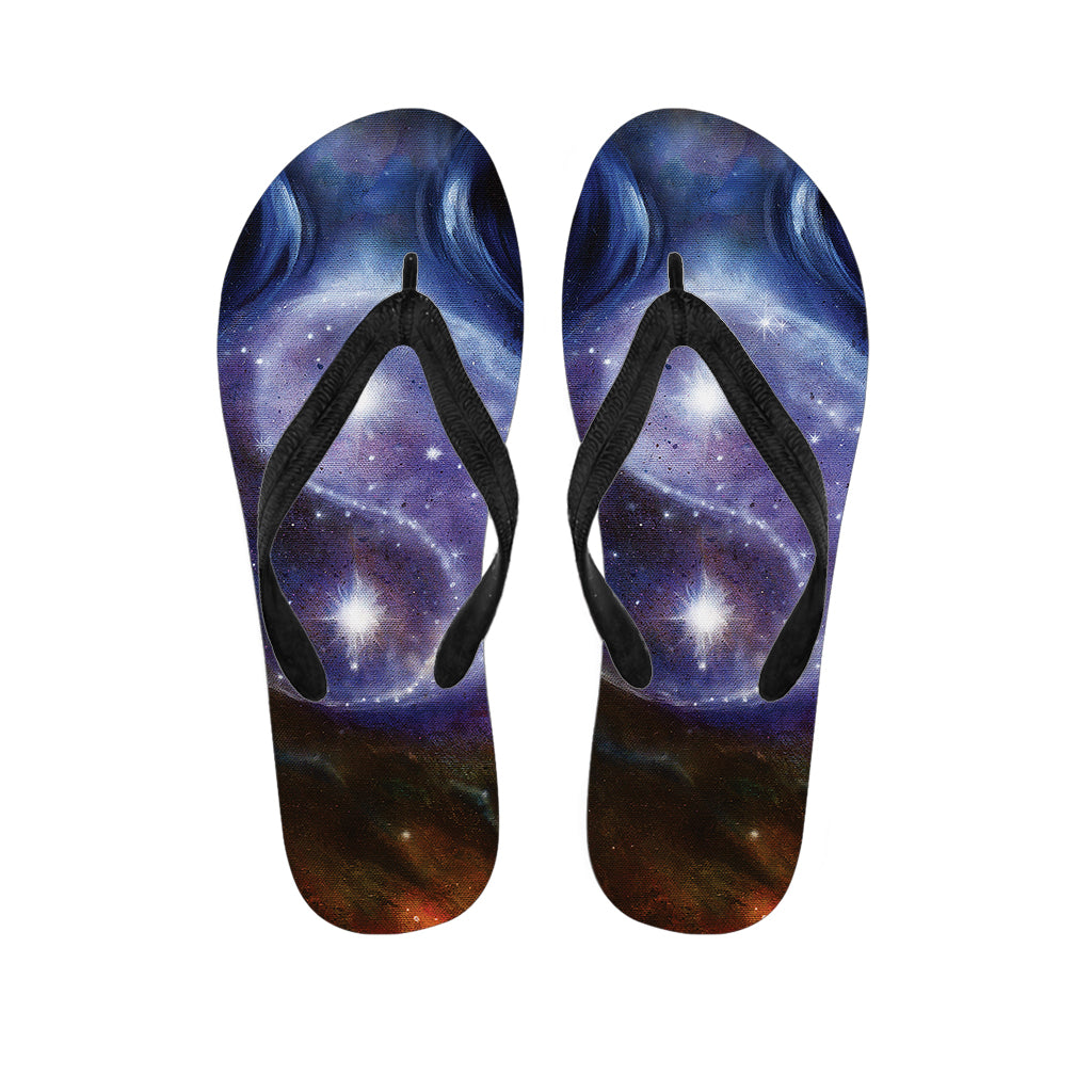 Woman Space Yin Yang Painting Print Flip Flops
