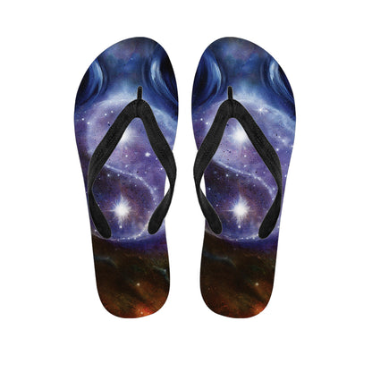 Woman Space Yin Yang Painting Print Flip Flops