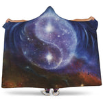 Woman Space Yin Yang Painting Print Hooded Blanket