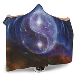 Woman Space Yin Yang Painting Print Hooded Blanket