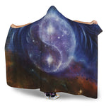 Woman Space Yin Yang Painting Print Hooded Blanket