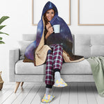Woman Space Yin Yang Painting Print Hooded Blanket