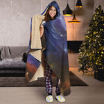 Woman Space Yin Yang Painting Print Hooded Blanket