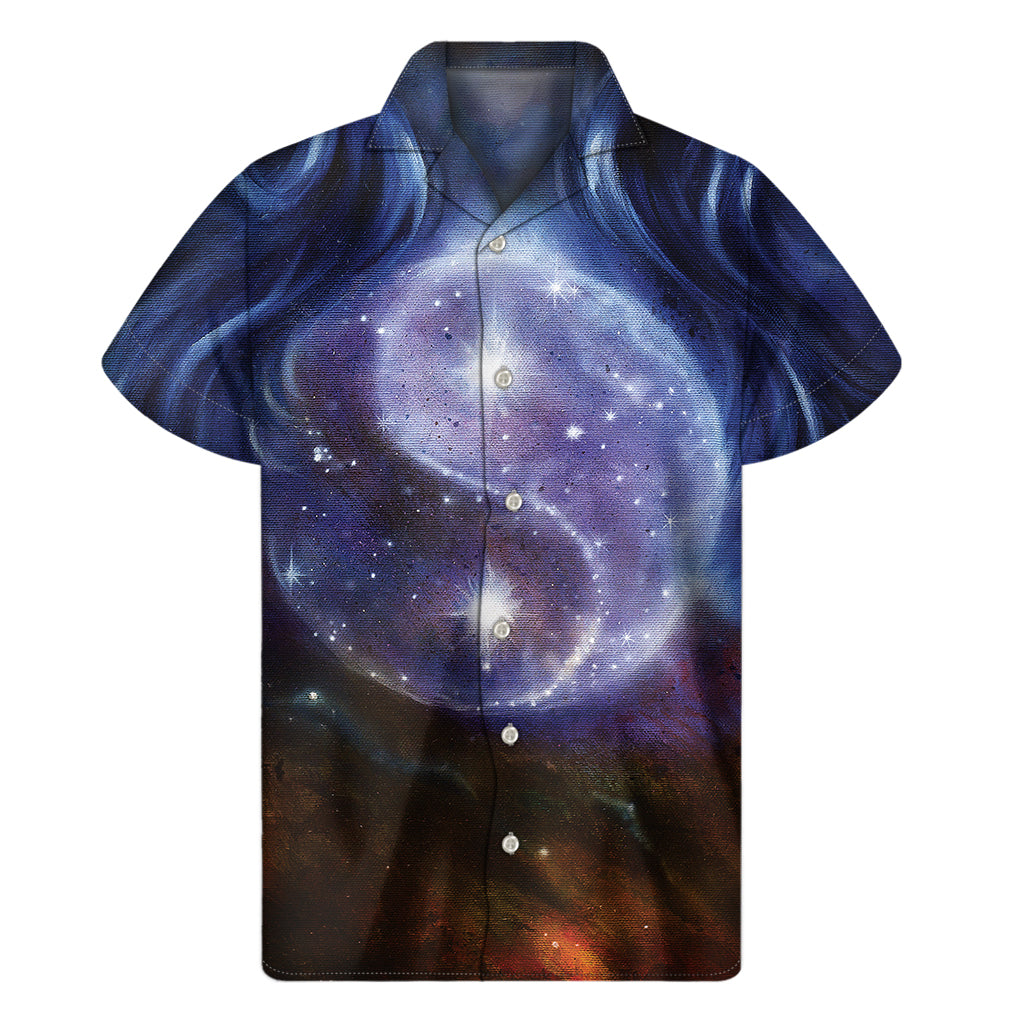 Woman Space Yin Yang Painting Print Men's Short Sleeve Shirt