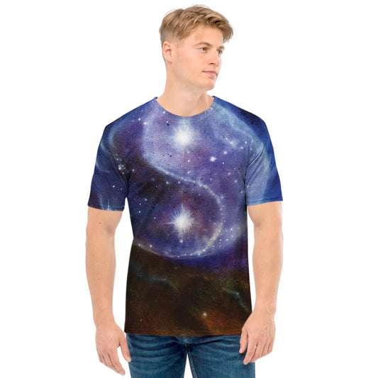 Woman Space Yin Yang Painting Print Men's T-Shirt