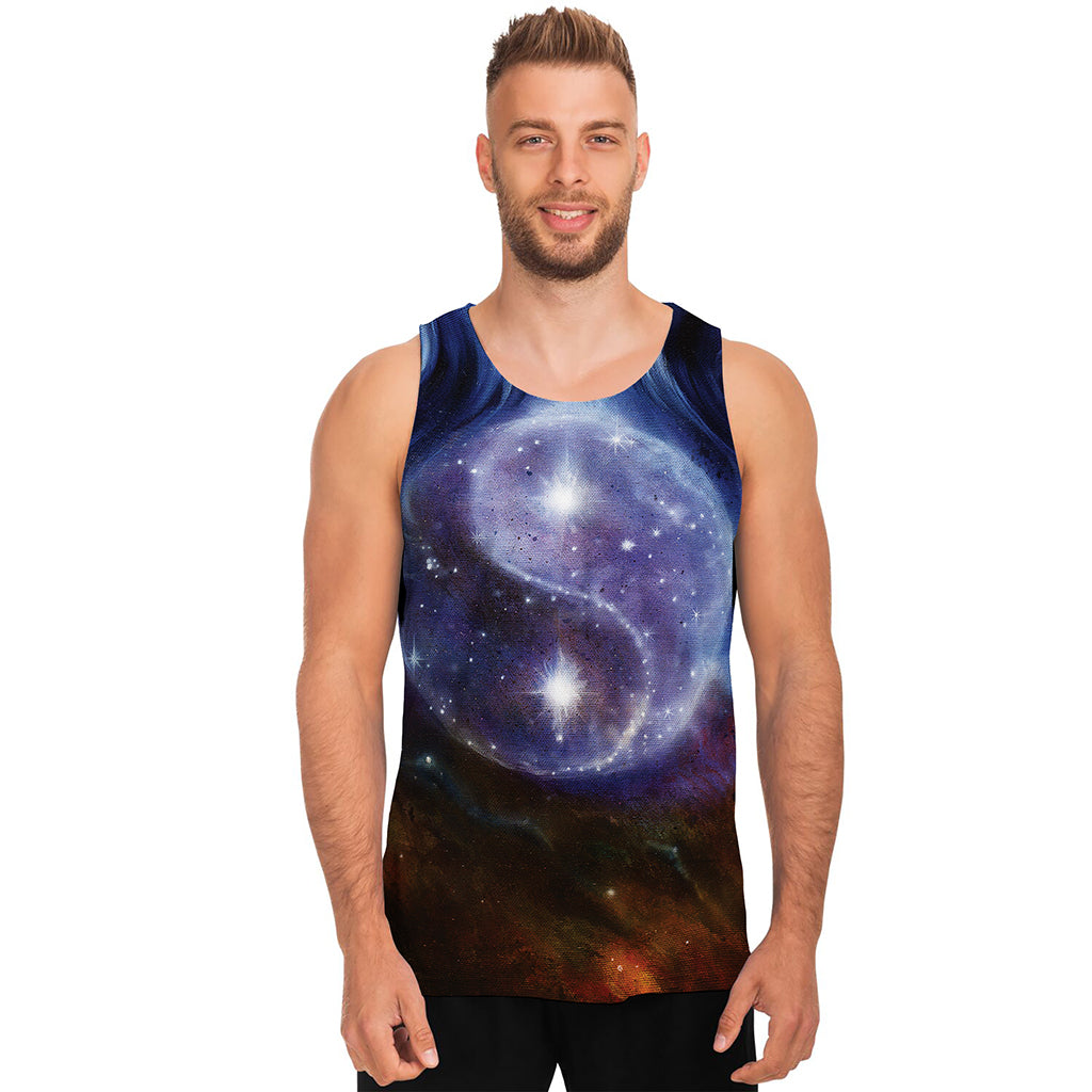 Woman Space Yin Yang Painting Print Men's Tank Top
