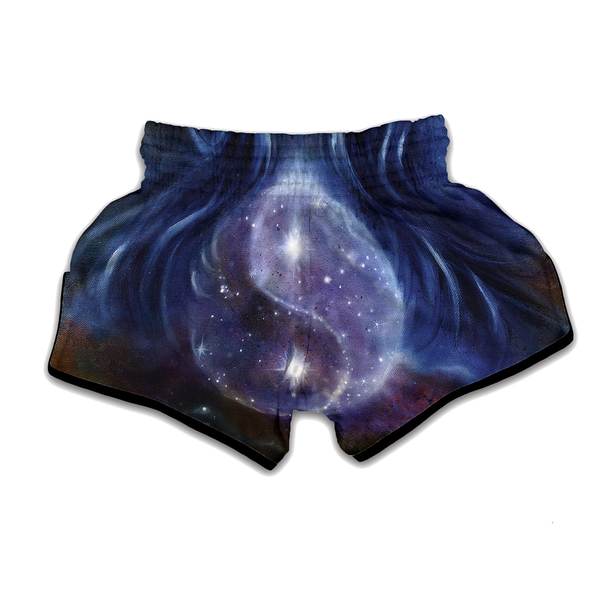 Woman Space Yin Yang Painting Print Muay Thai Boxing Shorts