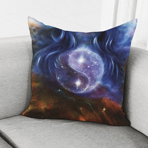 Woman Space Yin Yang Painting Print Pillow Cover