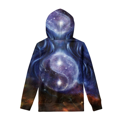 Woman Space Yin Yang Painting Print Pullover Hoodie