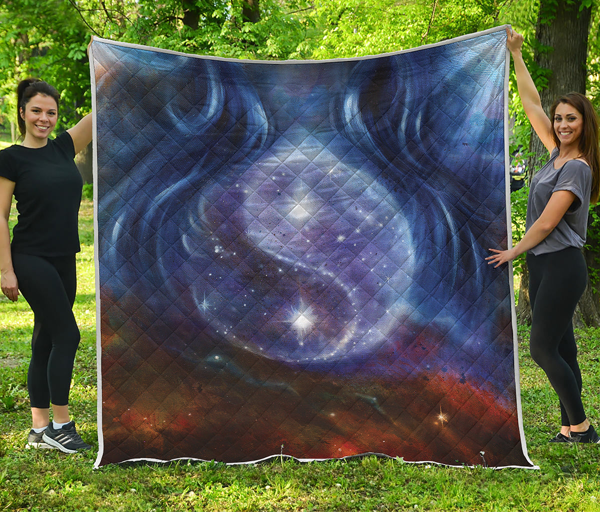 Woman Space Yin Yang Painting Print Quilt