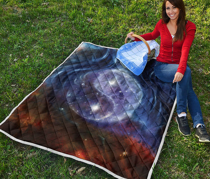 Woman Space Yin Yang Painting Print Quilt