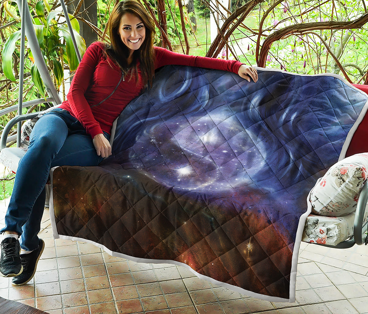 Woman Space Yin Yang Painting Print Quilt