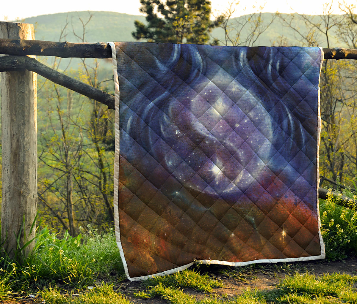 Woman Space Yin Yang Painting Print Quilt