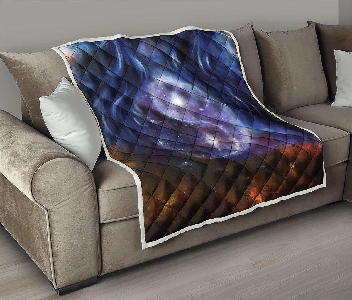 Woman Space Yin Yang Painting Print Quilt