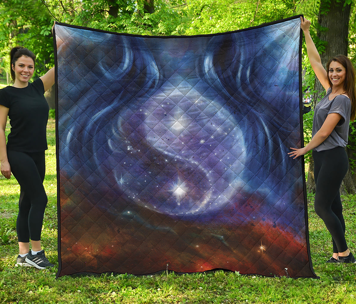 Woman Space Yin Yang Painting Print Quilt