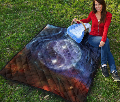Woman Space Yin Yang Painting Print Quilt