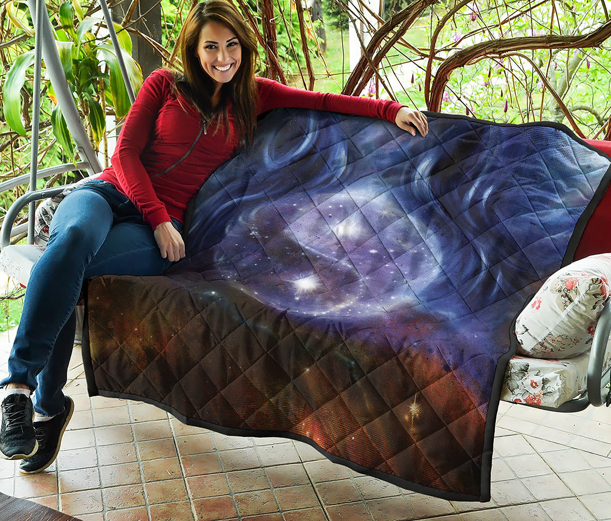 Woman Space Yin Yang Painting Print Quilt