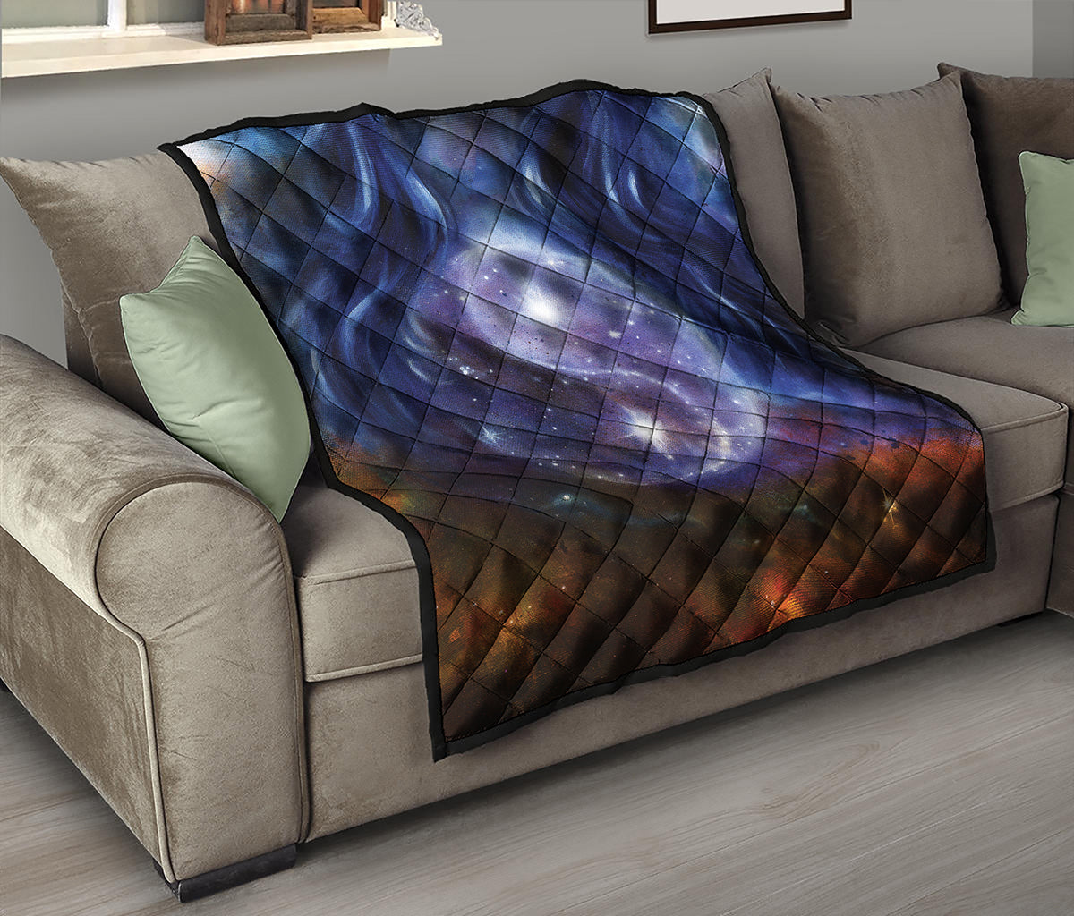 Woman Space Yin Yang Painting Print Quilt