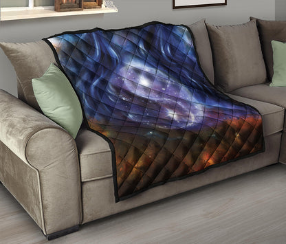 Woman Space Yin Yang Painting Print Quilt