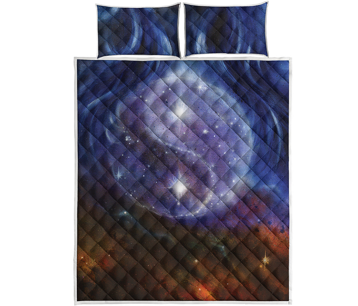 Woman Space Yin Yang Painting Print Quilt Bed Set