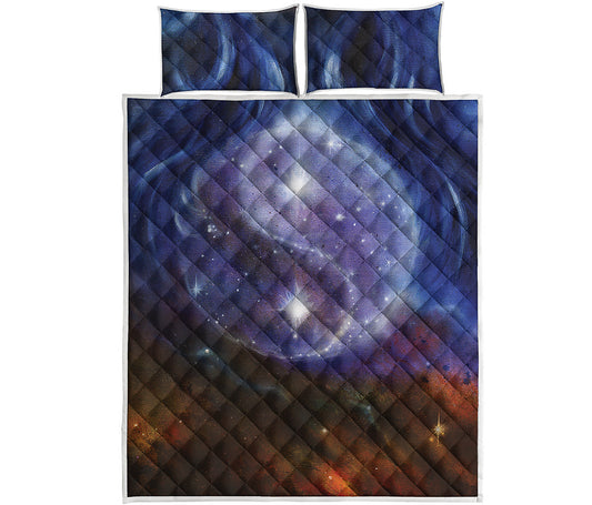 Woman Space Yin Yang Painting Print Quilt Bed Set