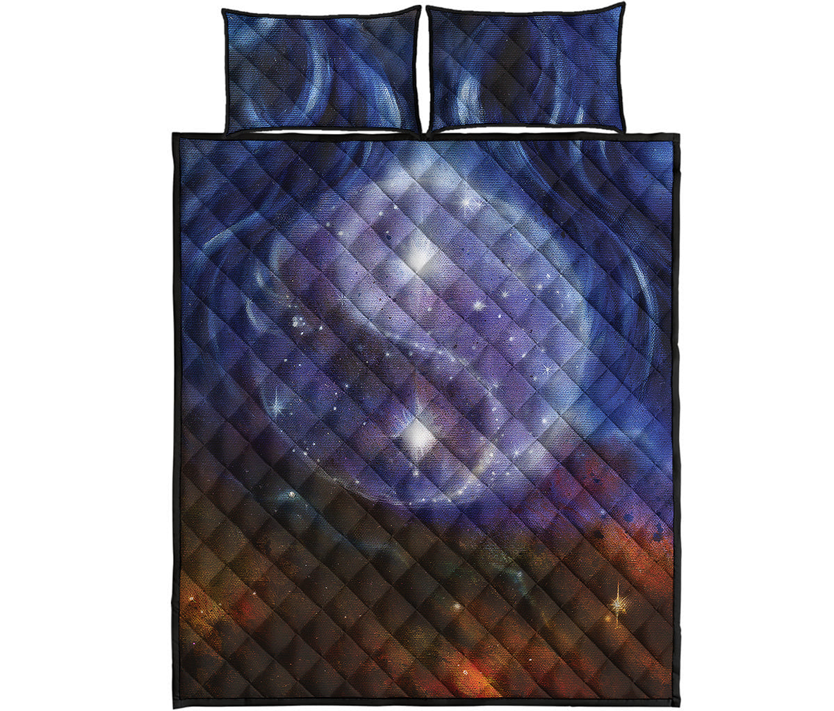 Woman Space Yin Yang Painting Print Quilt Bed Set