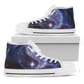 Woman Space Yin Yang Painting Print White High Top Sneakers