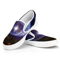 Woman Space Yin Yang Painting Print White Slip On Sneakers