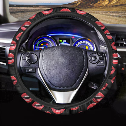 Women's Lips Pattern Print Car Steering Wheel Cover