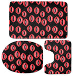 Women's Lips Pattern Print 3 Piece Bath Mat Set
