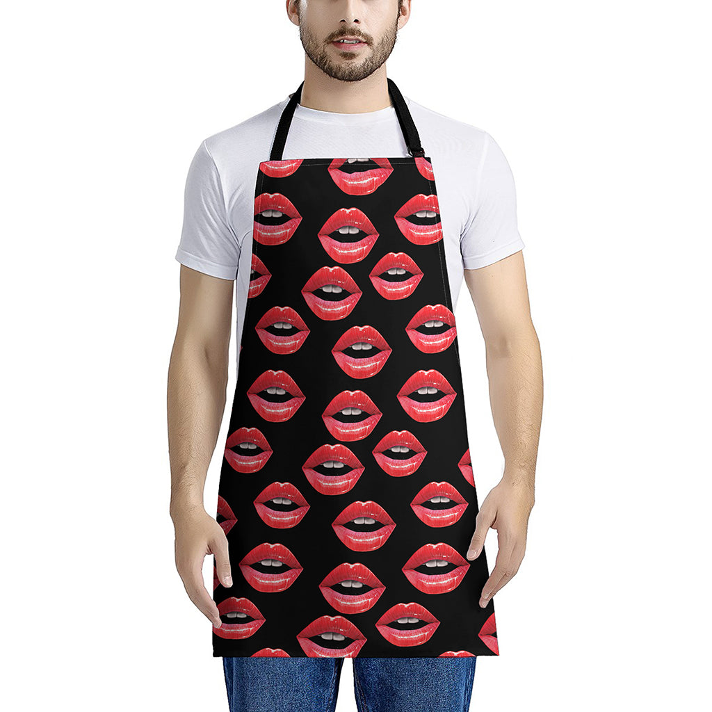 Women's Lips Pattern Print Apron