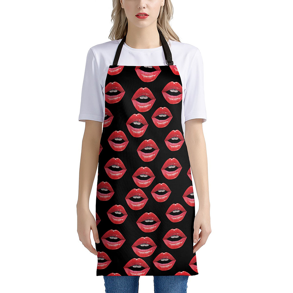 Women's Lips Pattern Print Apron