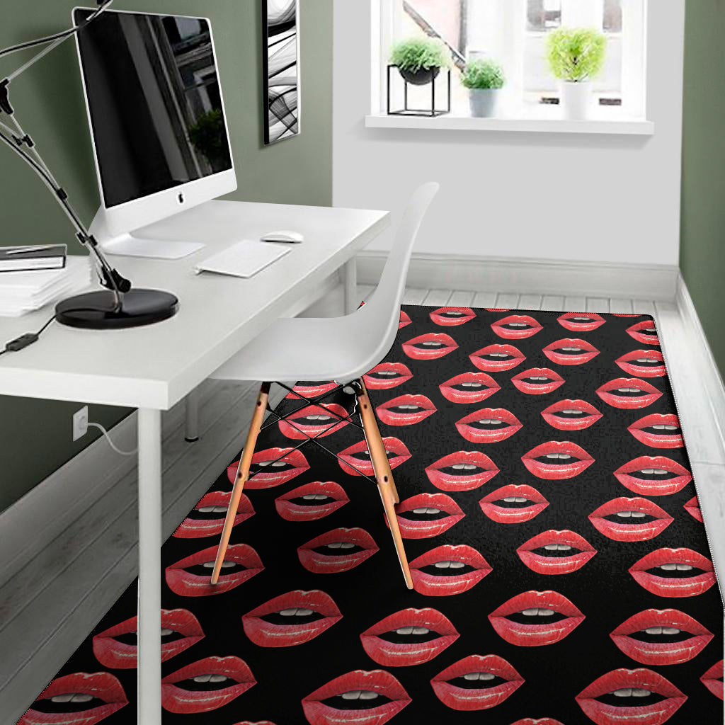 Women's Lips Pattern Print Area Rug