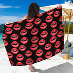 Women's Lips Pattern Print Beach Sarong Wrap
