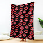 Women's Lips Pattern Print Blanket