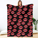 Women's Lips Pattern Print Blanket