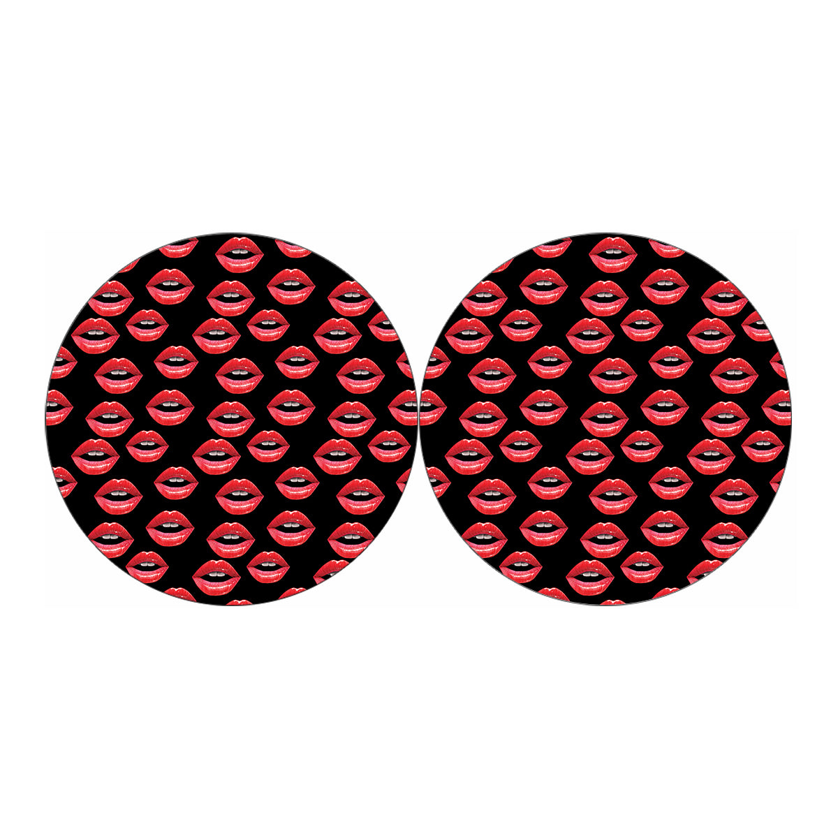 Women's Lips Pattern Print Car Coasters